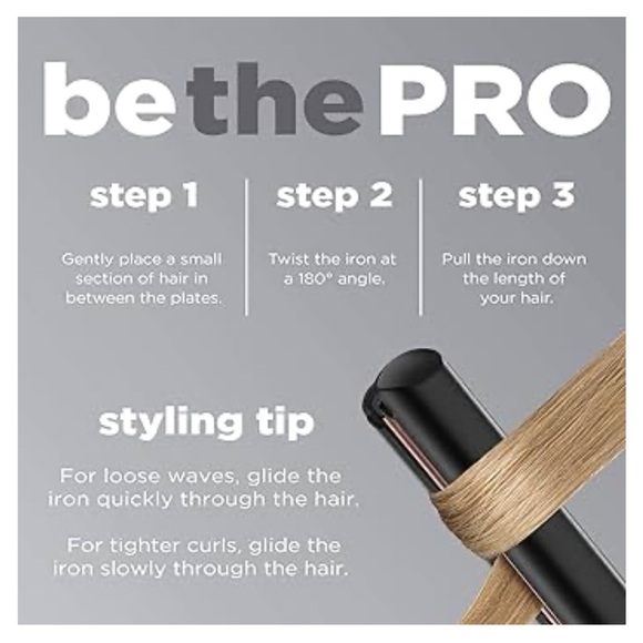 CONAIR INFINITIPRO Rose Gold Ceramic Flat Iron, 1-inch - Picture 6 of 10